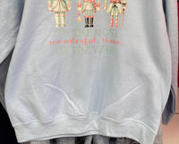GILDAN Women's Most Wonderful Time Of The Year Crewneck Tee in blue - women's top