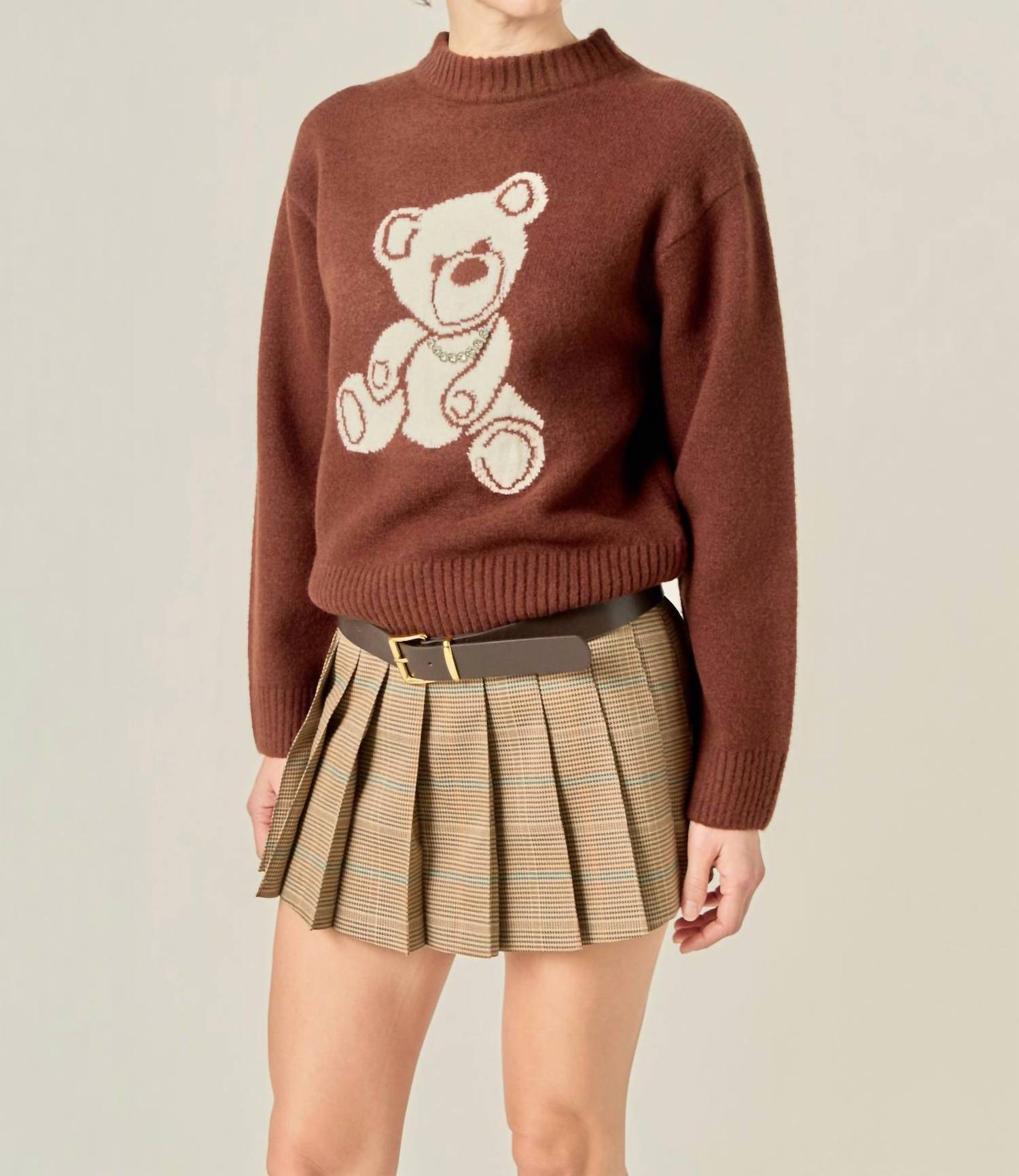 English Factory - Olivia Teddy Bear Knit Sweater