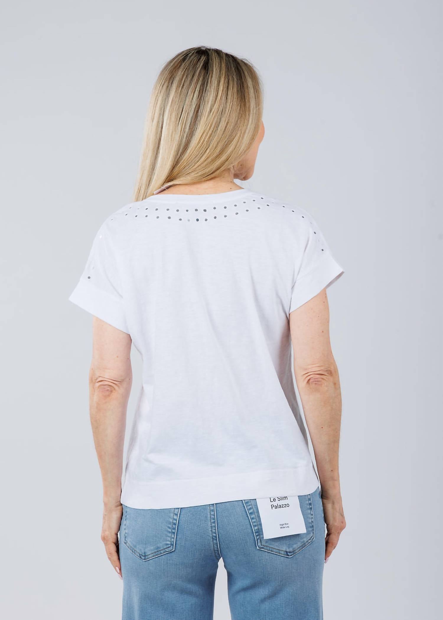 Elliott Lauren - Ramy V-neck Top With Mirror Sequin Detail