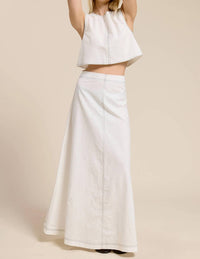 Mimosa - Santorini Linen Maxi Skirt Set