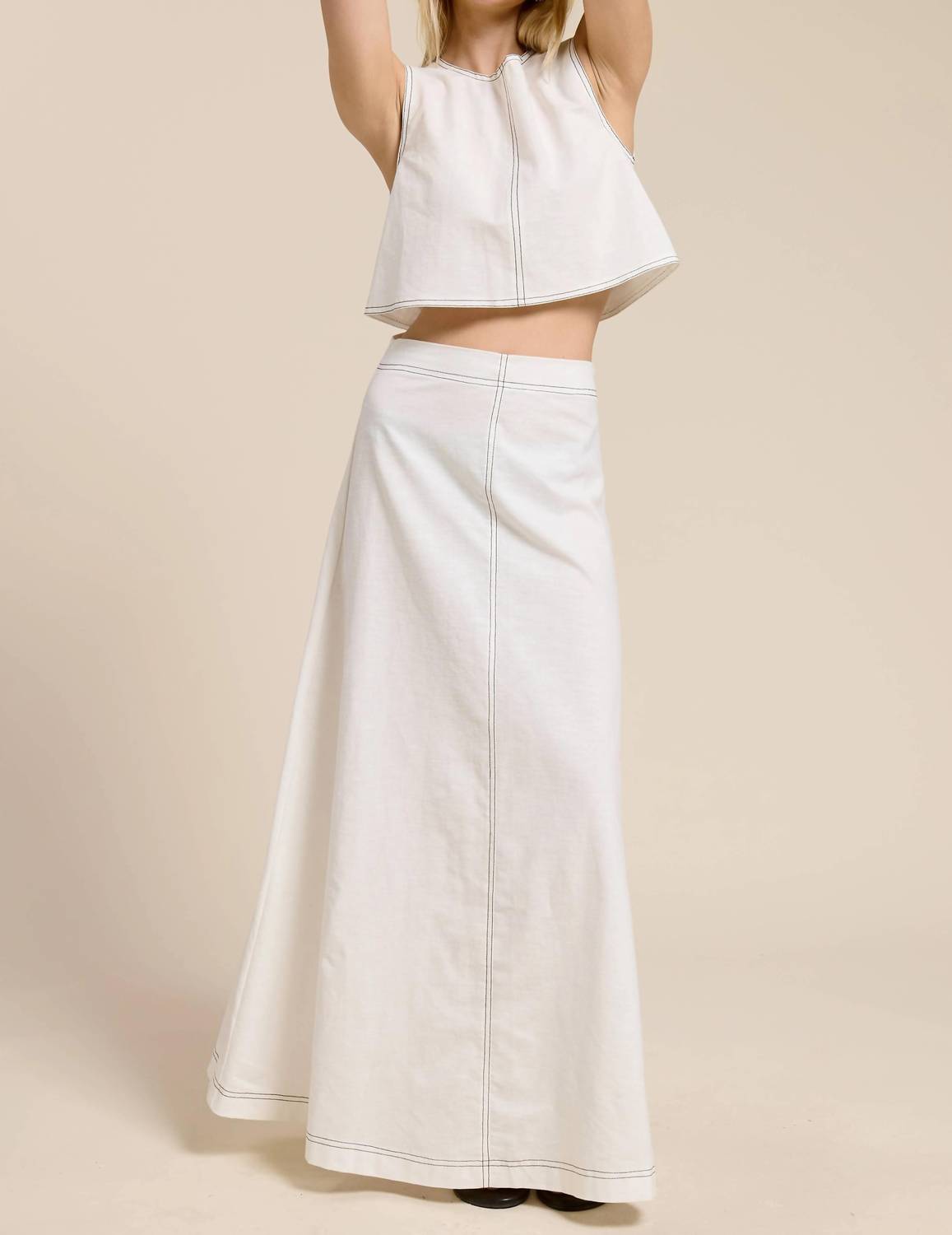 Mimosa - Santorini Linen Maxi Skirt Set