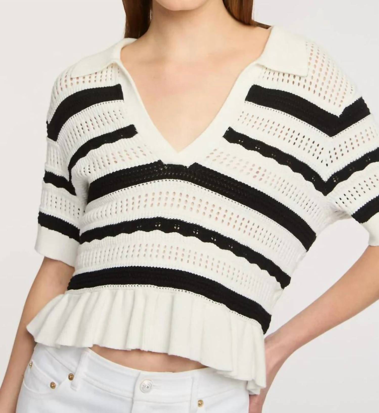 Cinq A Sept - Elvire Knit Polo Pullover Top