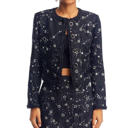Milly - Rounded Beaded Neckline Blazer