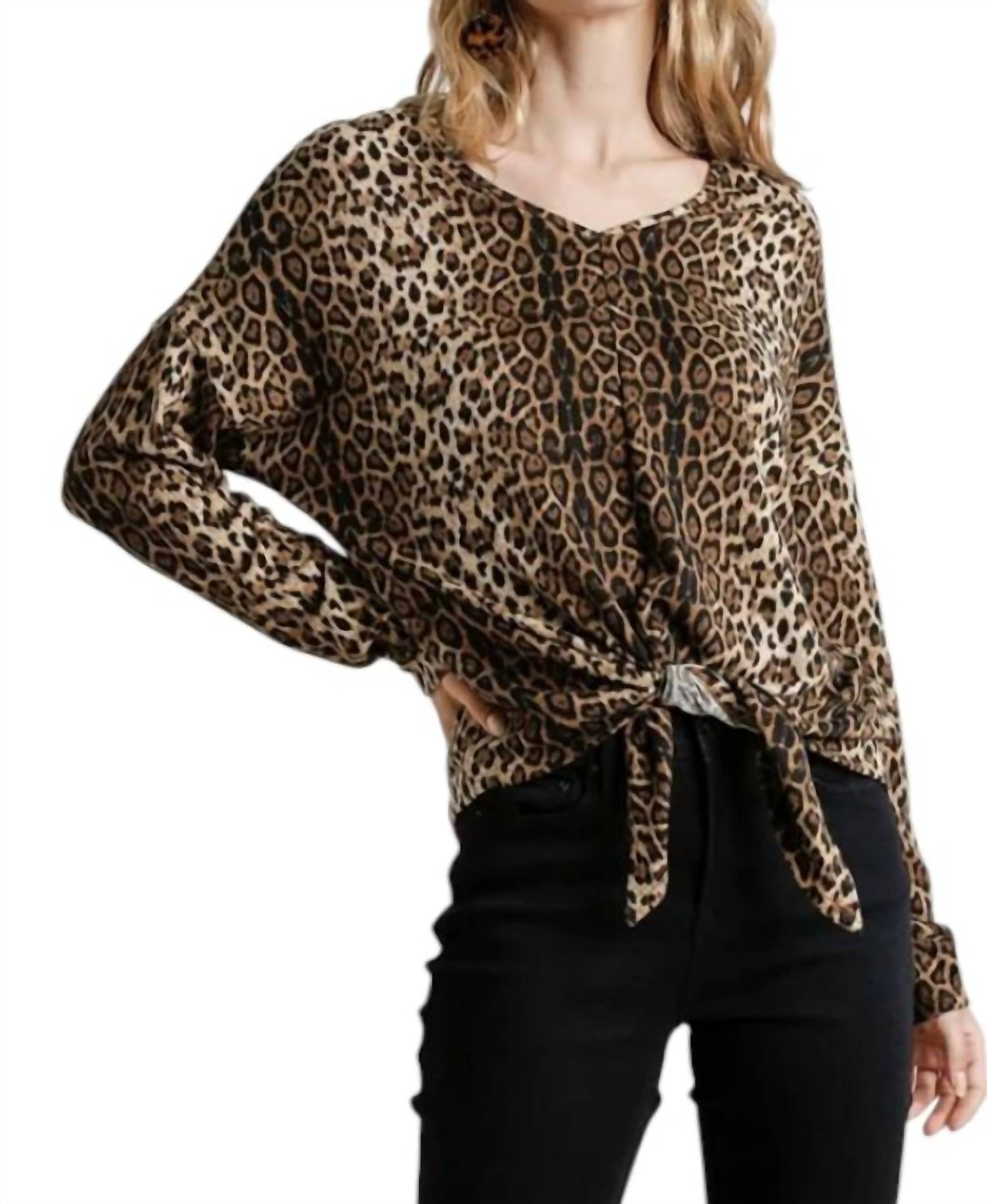 Umgee - Tie Front Leopard Top