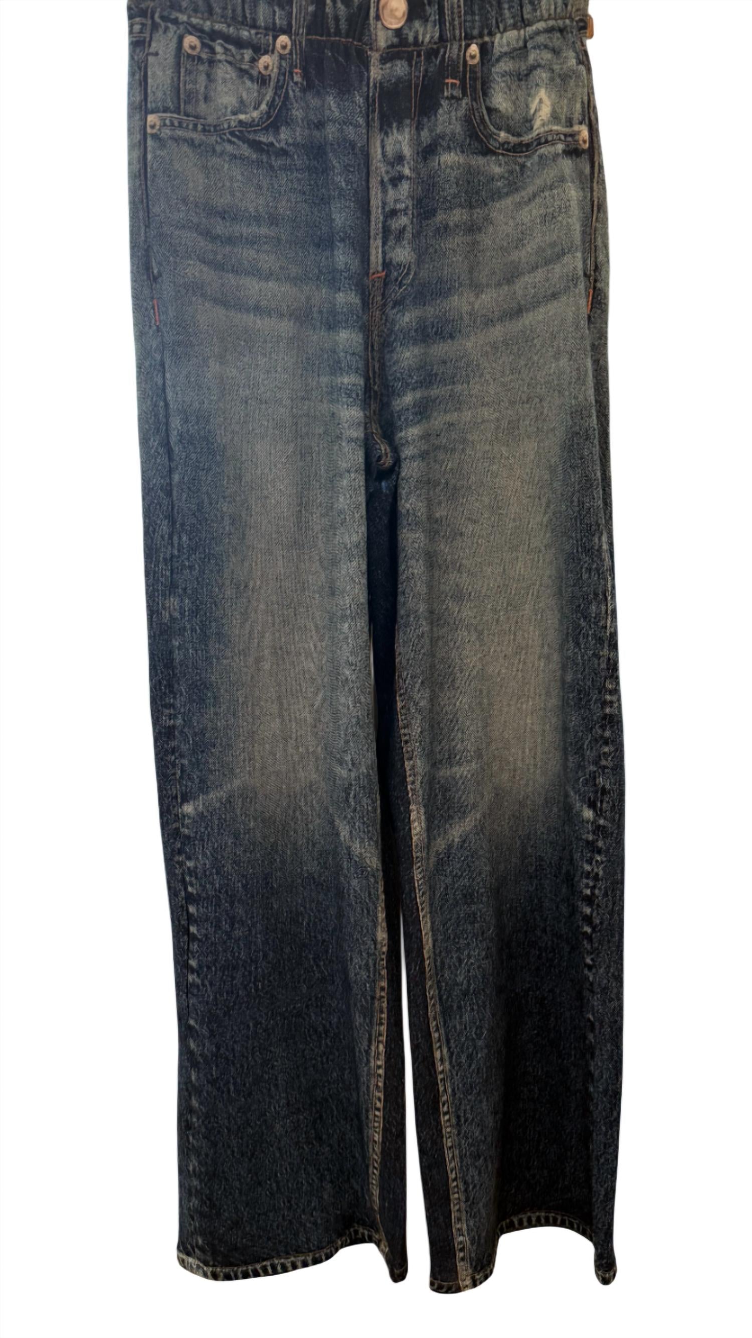 ELAN Women's Faux Jeans With Pockets in denim wash - women's pants
