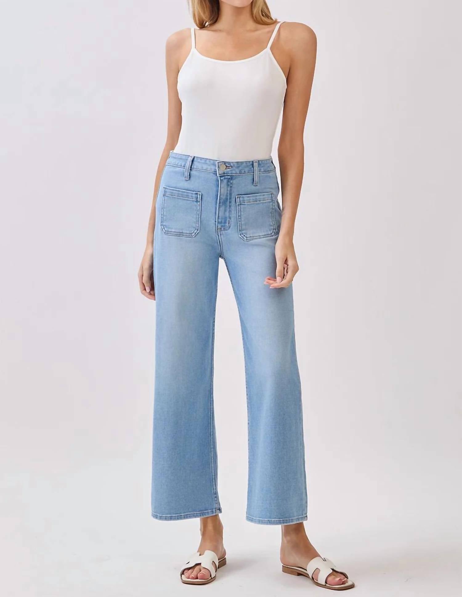 L.T.J - Front Patch Pocket Wide Leg Jean