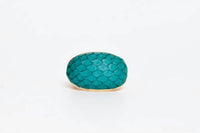 Avenue Chic - Women's Exotic Leather Dome Ring