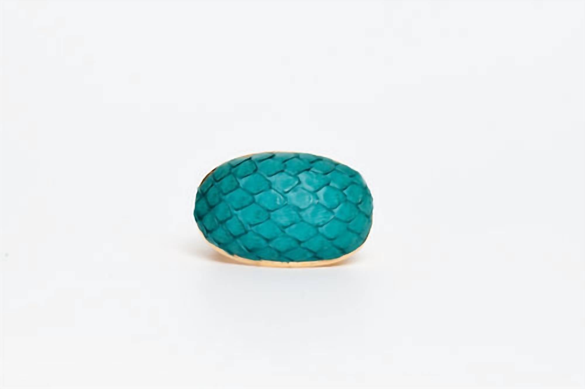 Avenue Chic - Women's Exotic Leather Dome Ring