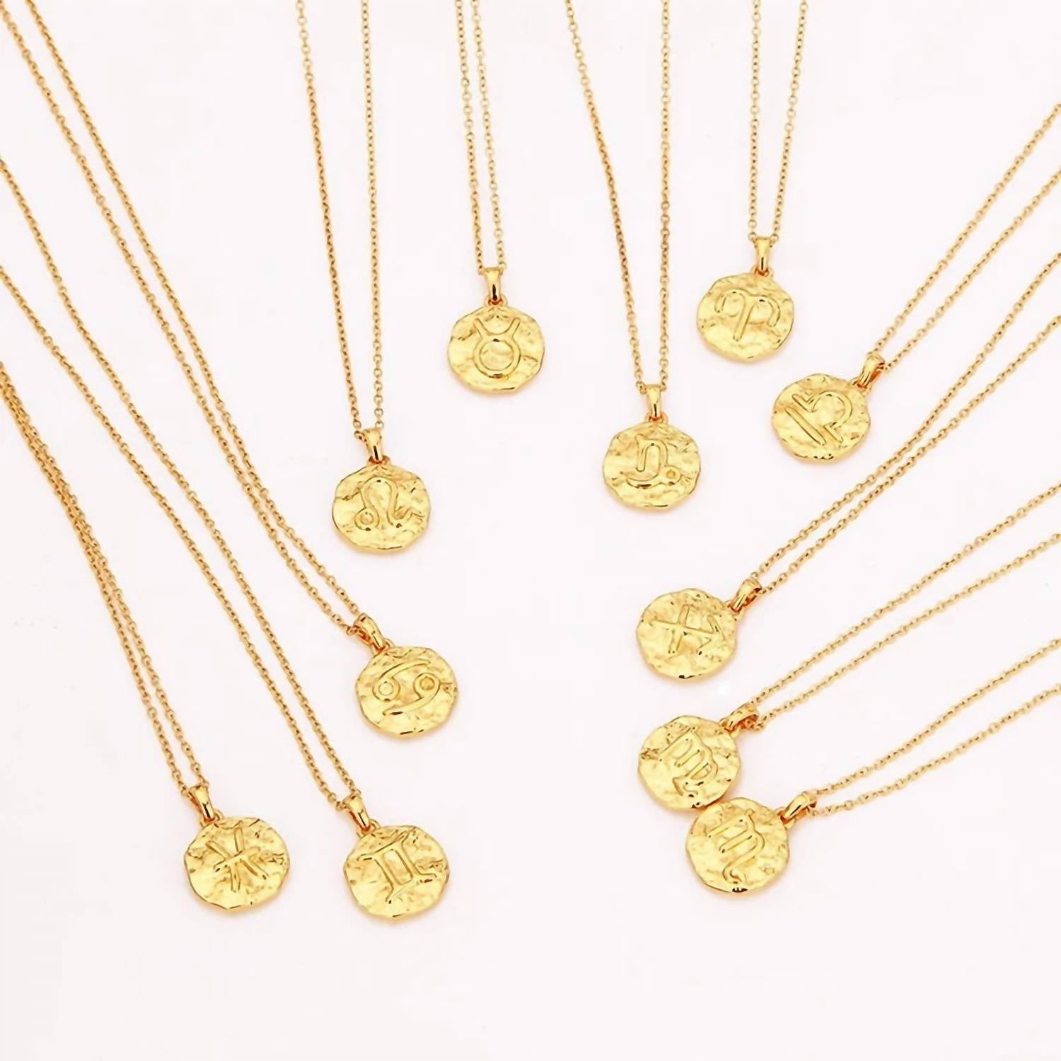 Sahira Jewelry Design - Women's Zodiac Constellation Coin Necklace