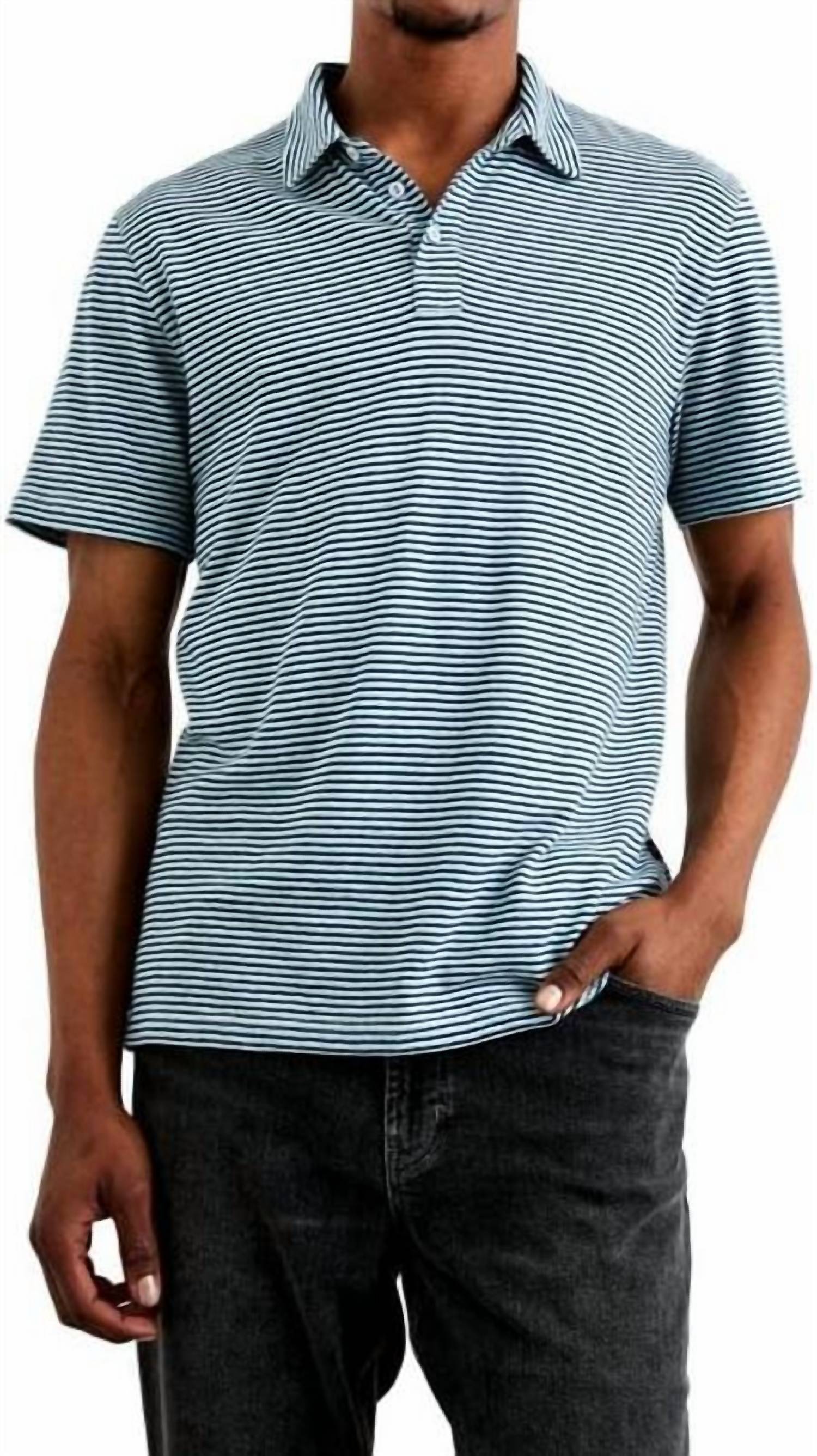Rails Napoli Polo Shirt in cerulean sky stripe - men's shirt