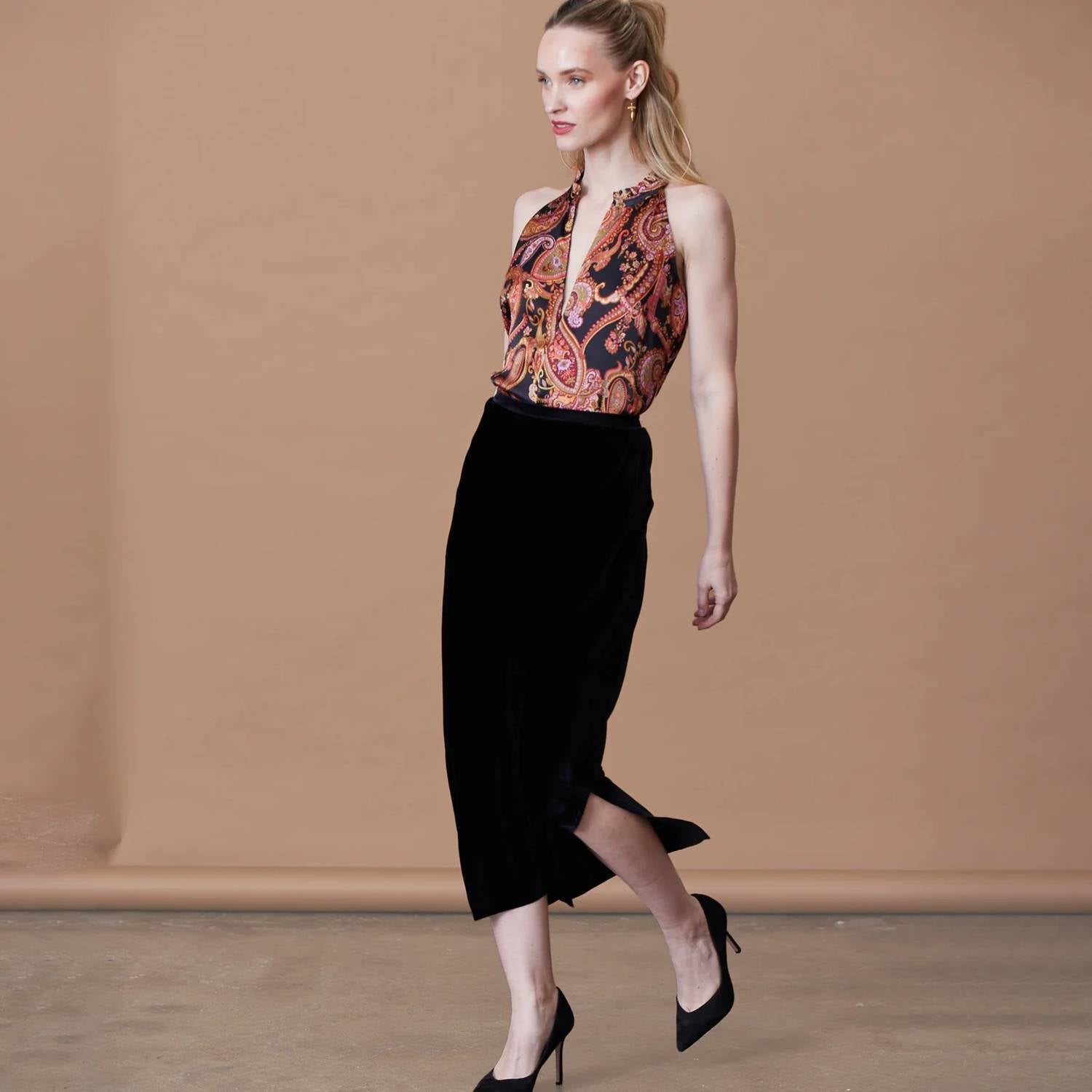 Go By Go Silk - Cutaway Print Top