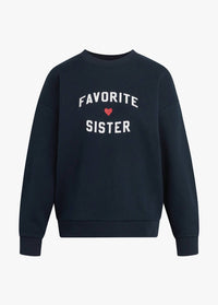 Favorite Daughter Favorite Sister Heart Logo Sweatshirt in navy - women's top - view 5