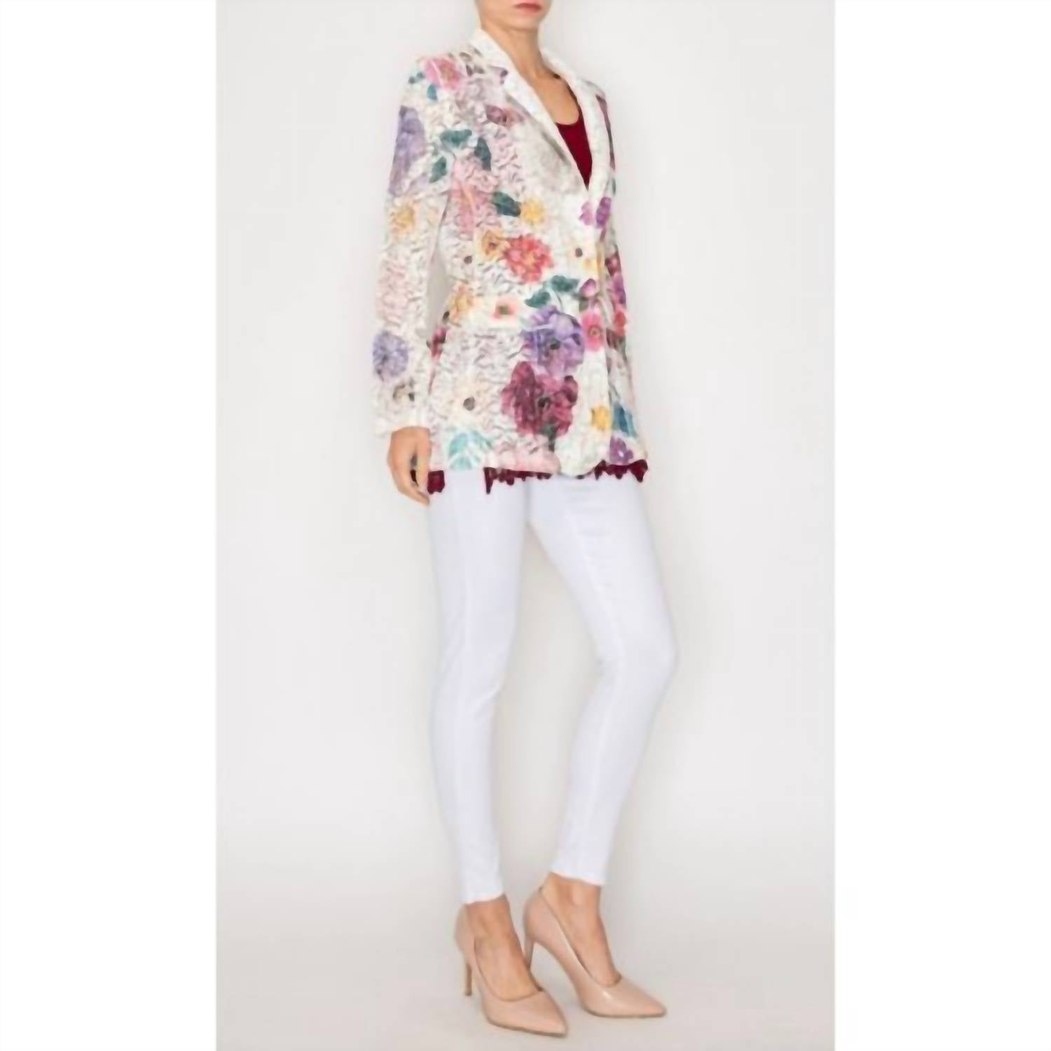 Origami - Women's Lace Floral Blazer