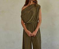 By Together Gwen Metallic Jumpsuit in gold black - women's pants - view 4