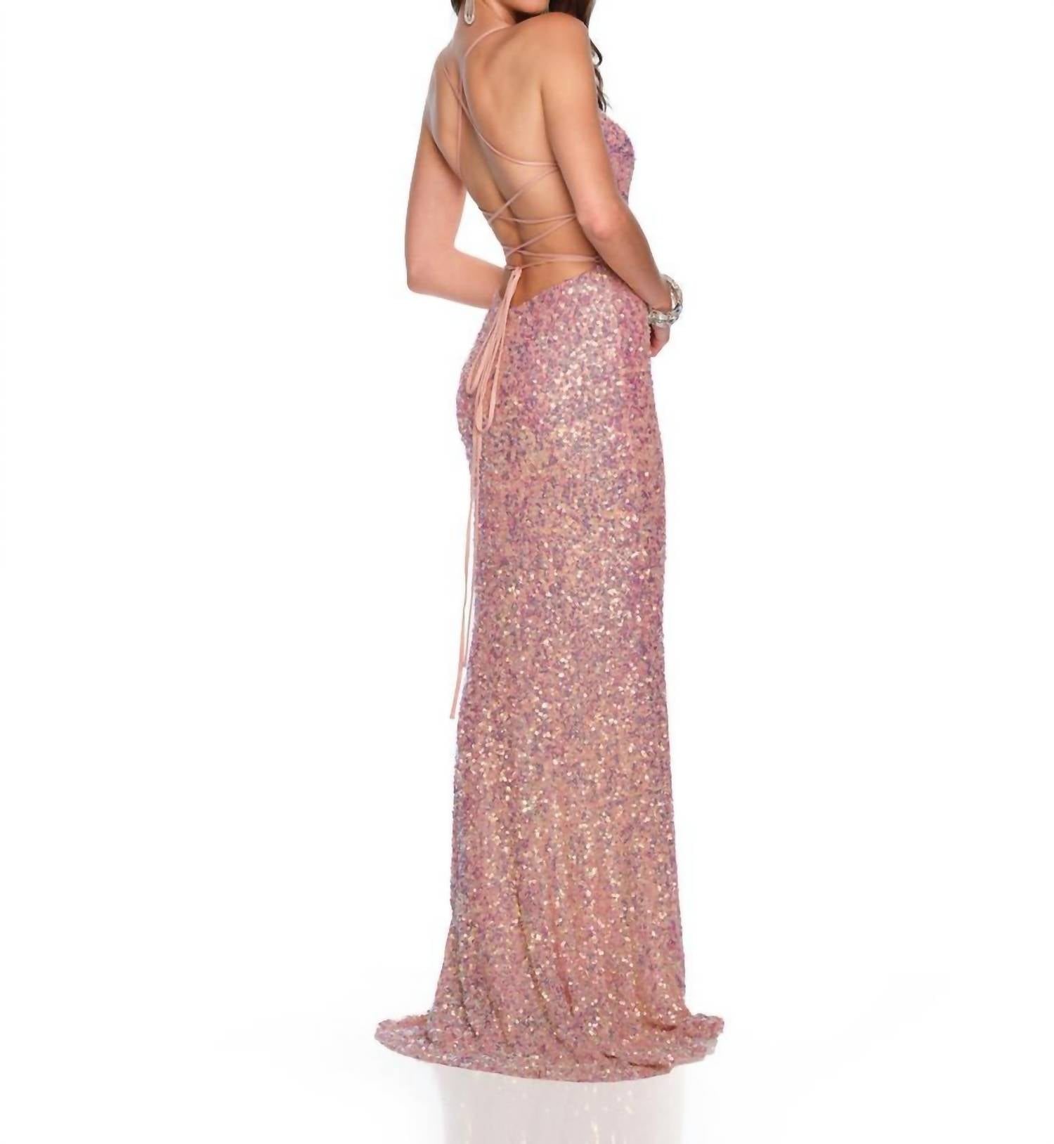 Dave & Johnny - V-neck Long Prom Dress