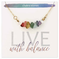 Zad - Women's Chakra Stone Chip Bar Necklace