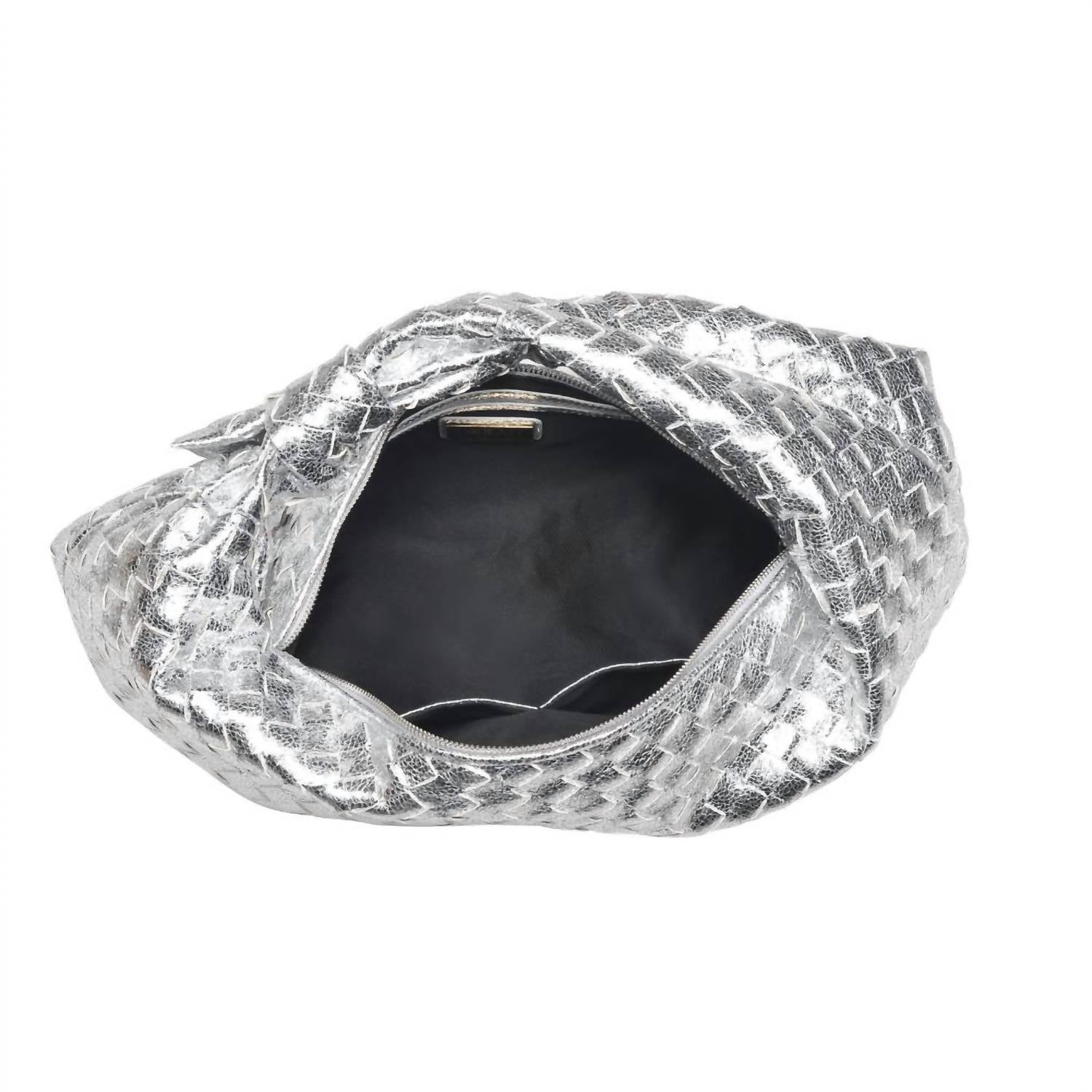 Urban Expressions Dollie Hobo Woven Bag in silver - women's bag - view 5