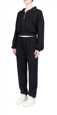 Eterne - Cropped Half-zip Sweatshirt