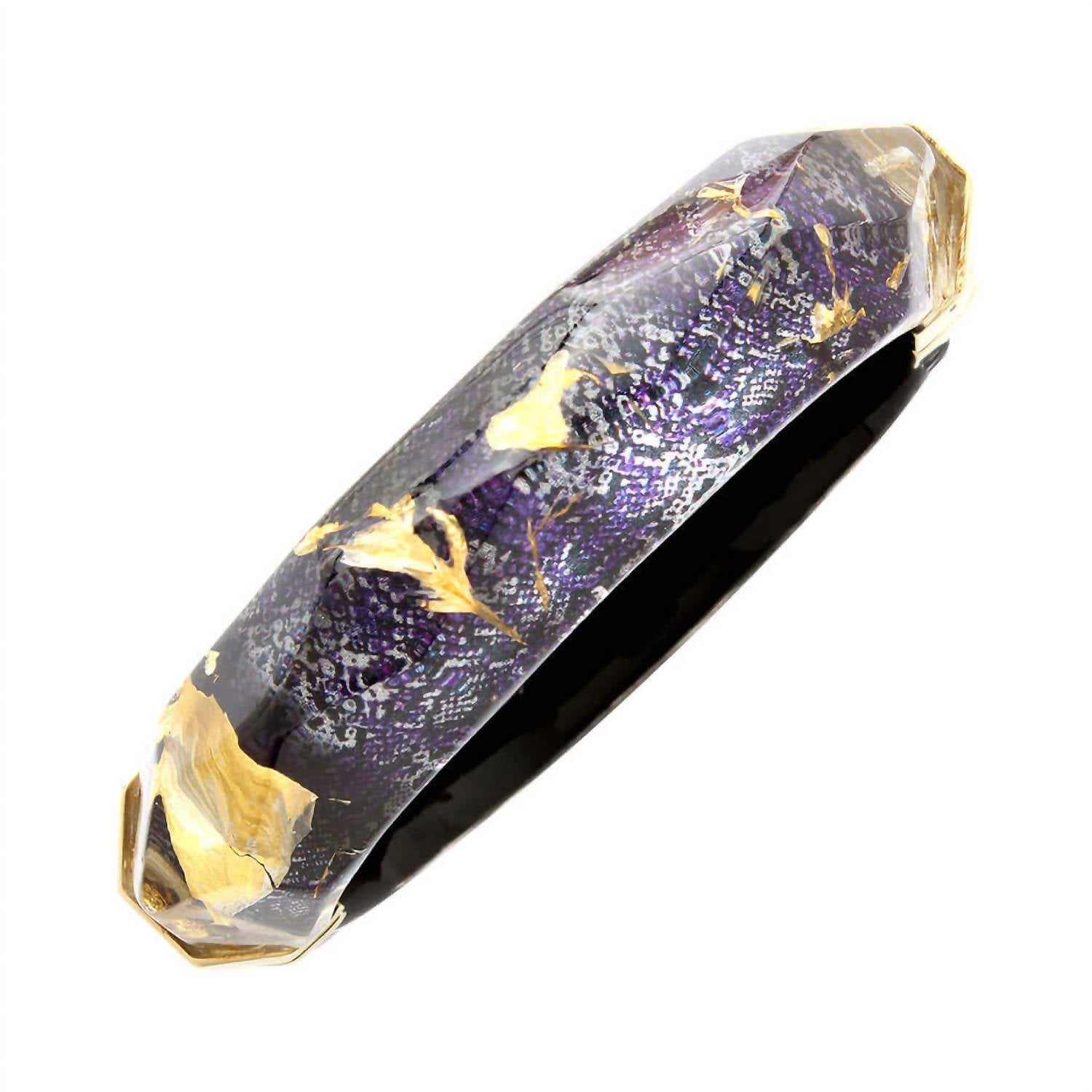 Gold & Honey - Women's Faceted Lucite Bangle
