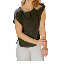 Red Haute - Oversized Pointelle Tee