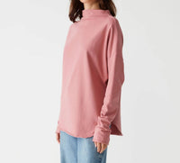 Michael Stars Laurel Mock Neck Top in pink - women's long sleeve top - view 4