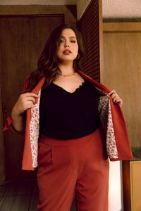 Skies Are Blue - Tie Sleeve Blazer - Plus