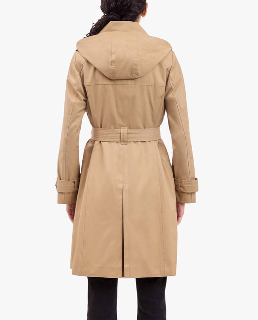 London Fog - Double Breasted Trench With Button Off Hood