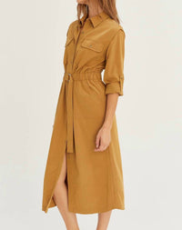 Crescent - Button Up Utility Midi Dress