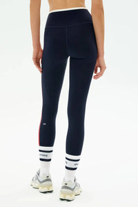 SPLITS59 Sam High Waist Rigor Leggings in indigo white - women's pants - detail view