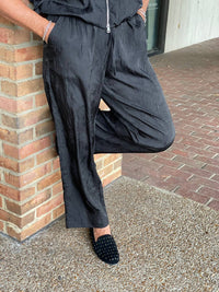 Lior - Citrine Crinkle Flare Leg Pull On Pants