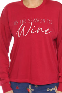 Pj Salvage - Tis The Season To Wine Flannels Long Sleeve Top