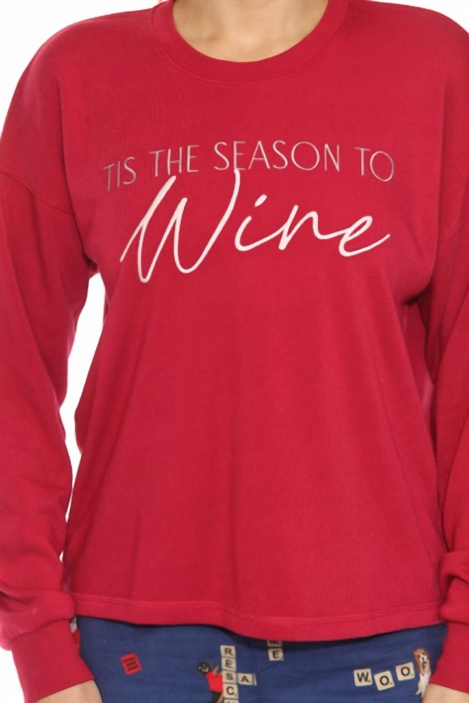 Pj Salvage - Tis The Season To Wine Flannels Long Sleeve Top