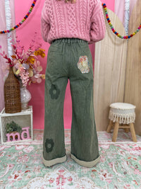 Pol - Wildflower Patchwork Denim Pants
