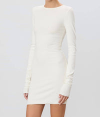 Eterne - Long Sleeve Crewneck Mini Dress