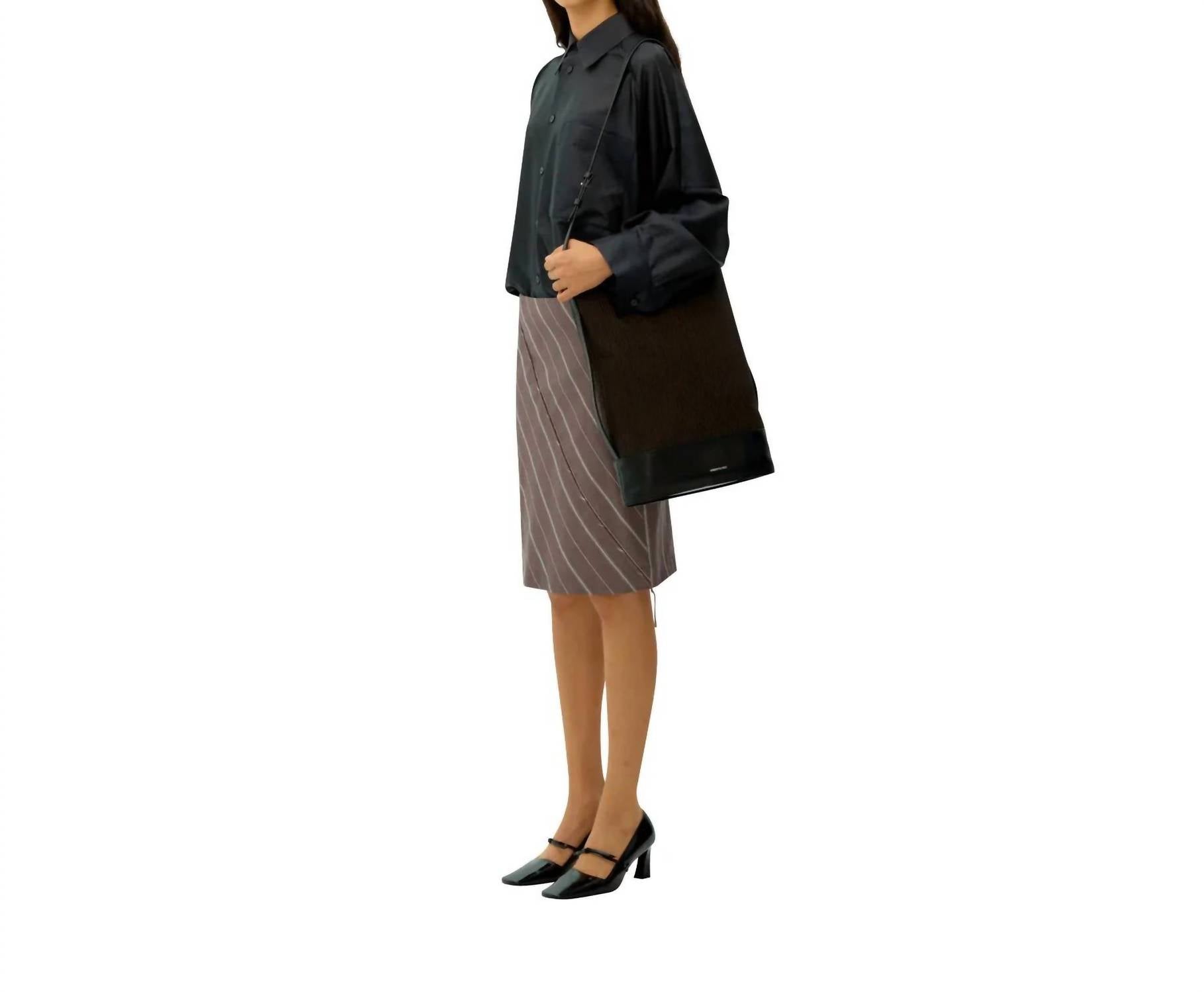 Umber Postpast - Striped Binding Detail Skirt