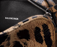 Balenciaga - Women's Calfskin Logo Printed Leopard Xs Everyday Camera Bag