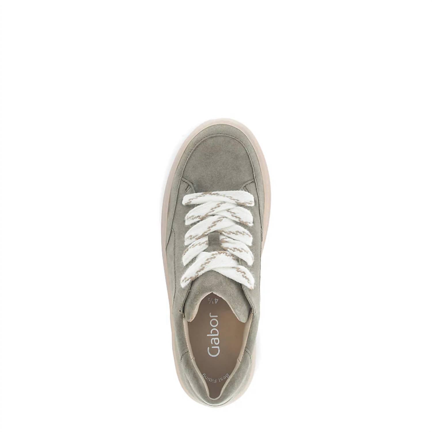GABOR Women's Faiza Platform Sneaker in salvia green - women's sneaker - detail view