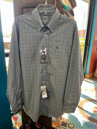 Cinch - Mens Long Sleeve Button Up Plaid Shirt