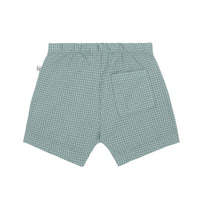 One More In the Family Boys Salvatore Check Shorts in the family boys salvatore check shorts in shark - kids' shorts - detail view