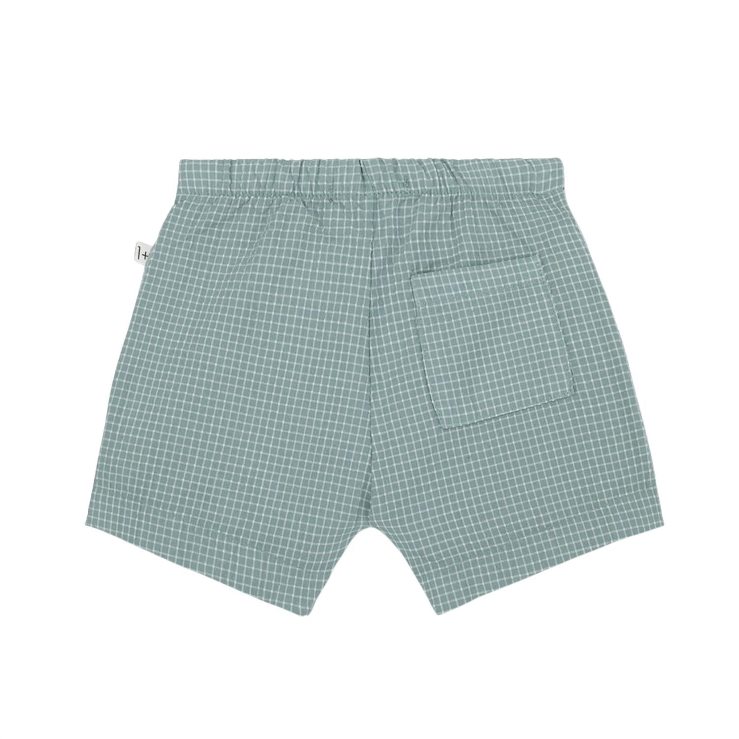 One More In the Family Boys Salvatore Check Shorts in the family boys salvatore check shorts in shark - kids' shorts - detail view
