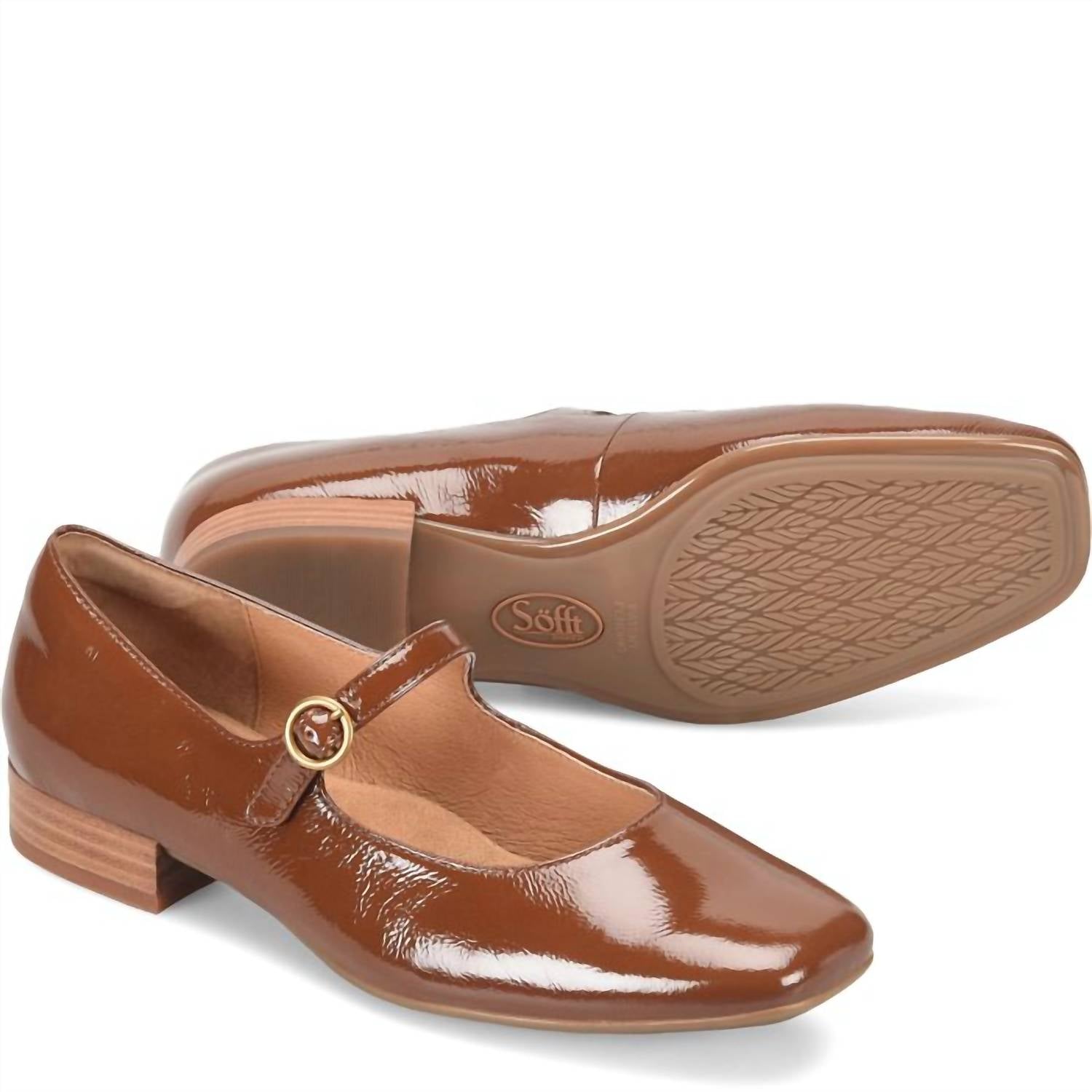 Sofft Women's Elsey Mary Jane Flats in toffee - women's sandal
