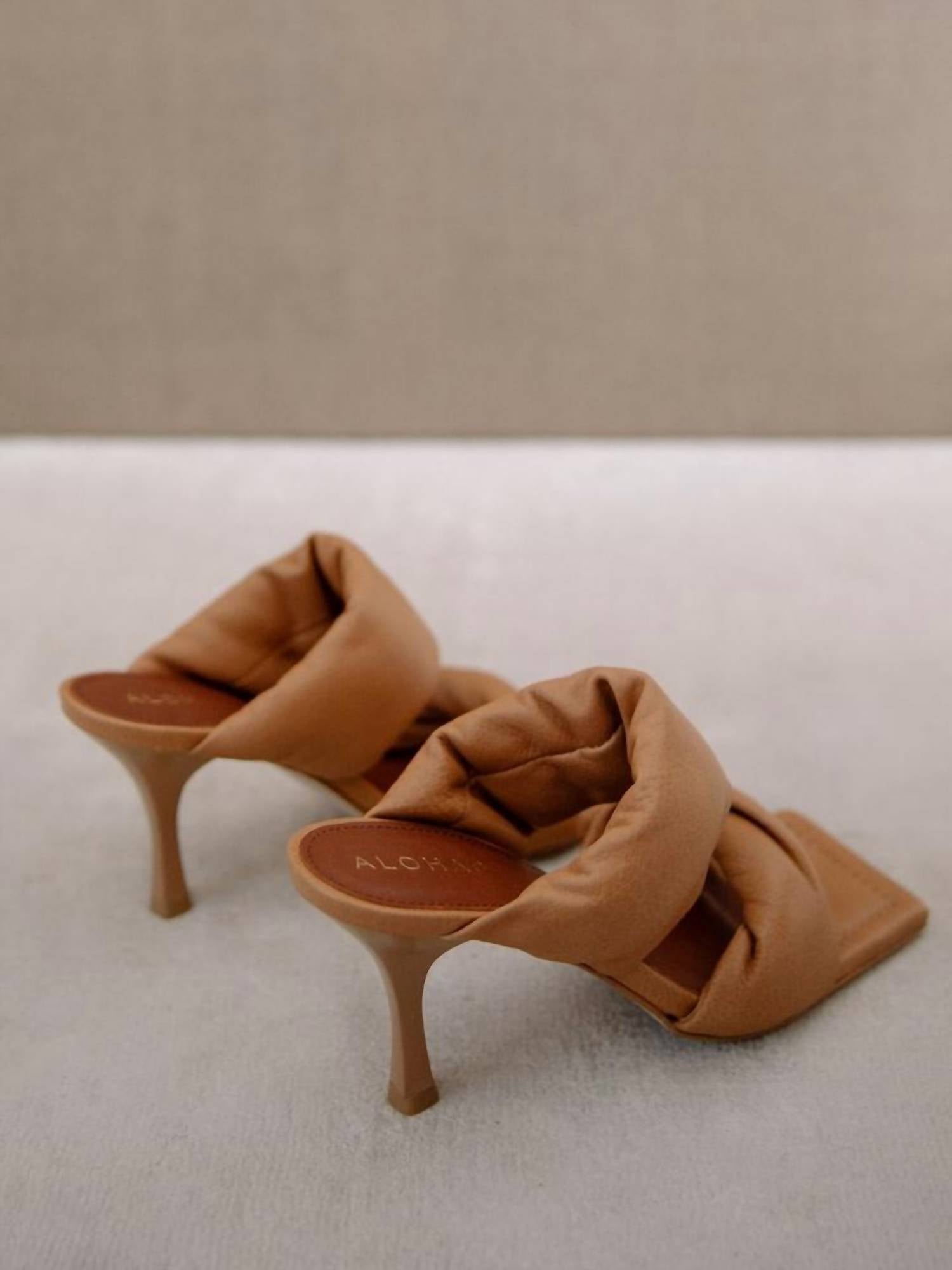 Twist Strap Leather Mules