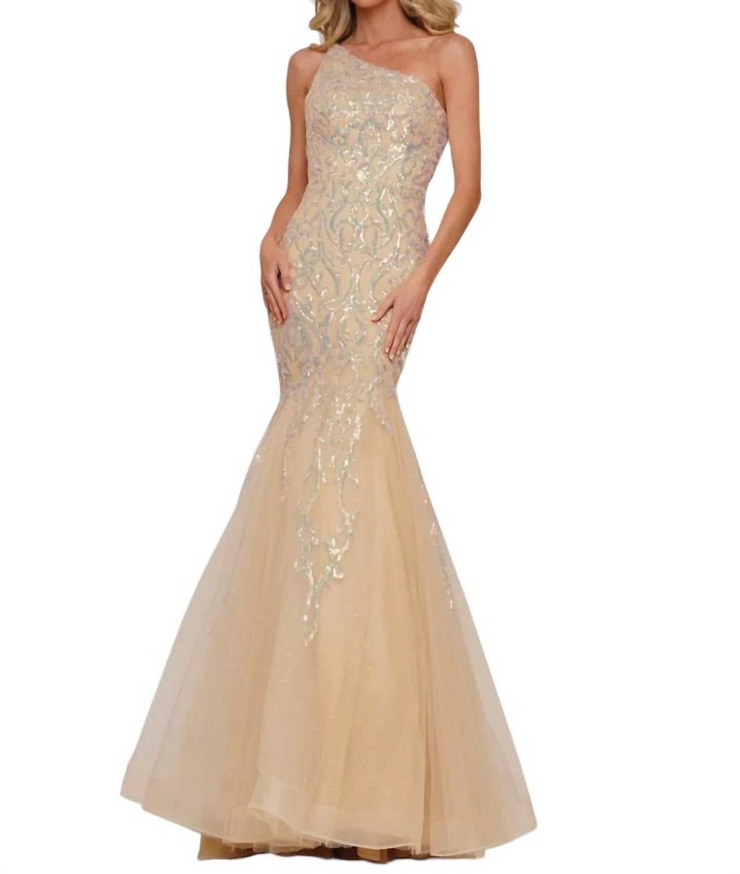 Colors Dress - ONE SHOULDER MERMAID EVENING DRESS