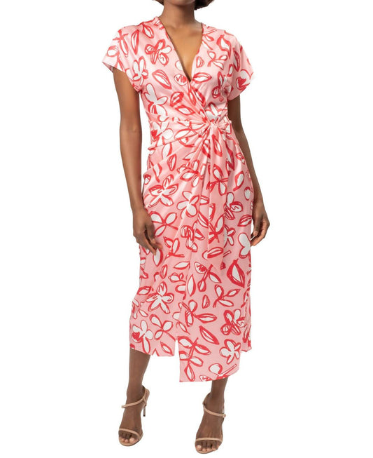 Area Stars - PINK FLORAL SIDE TIE DRESS