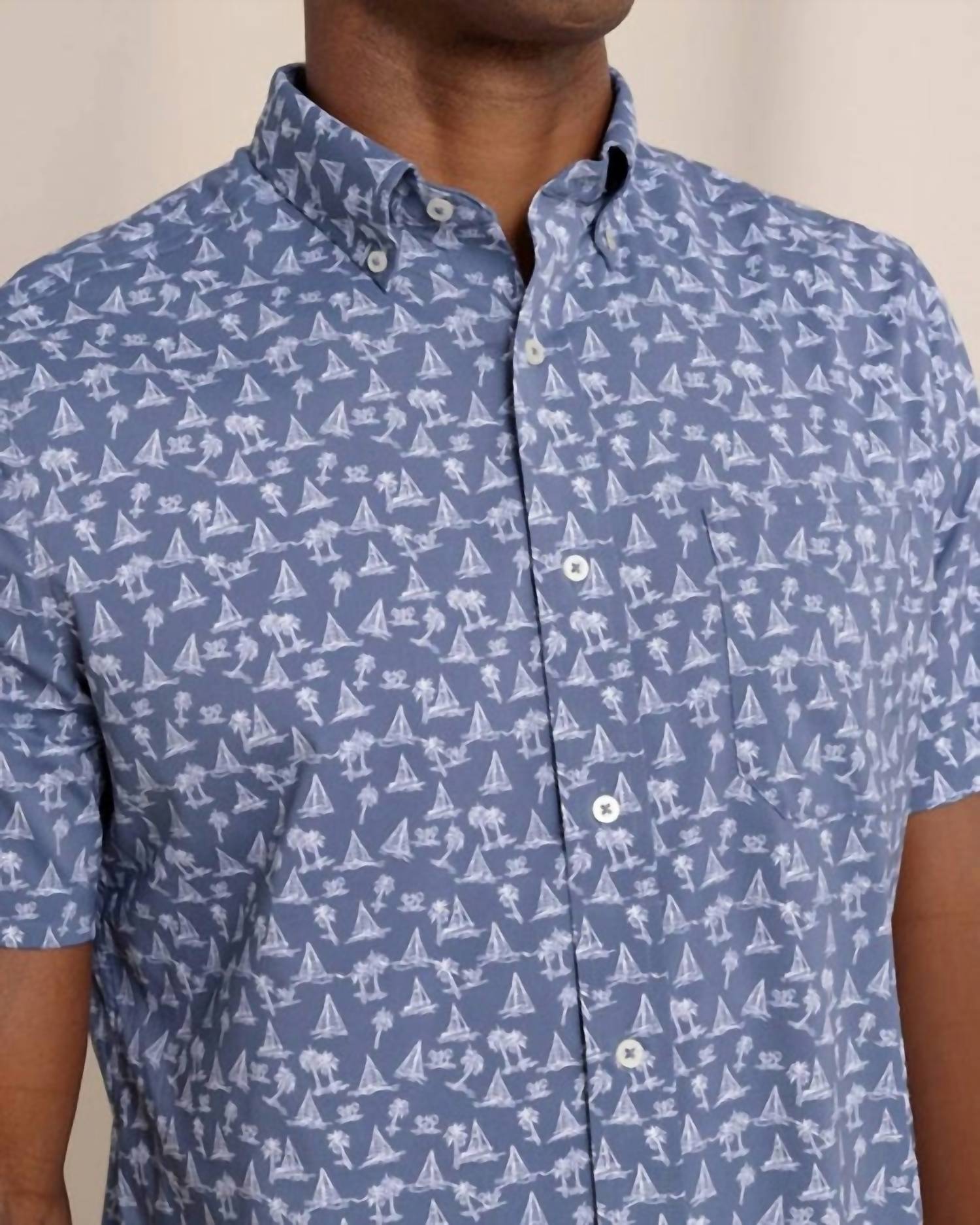 Southern Tide - Sail Away brrr°® Intercoastal Short Sleeve Sport Shirt