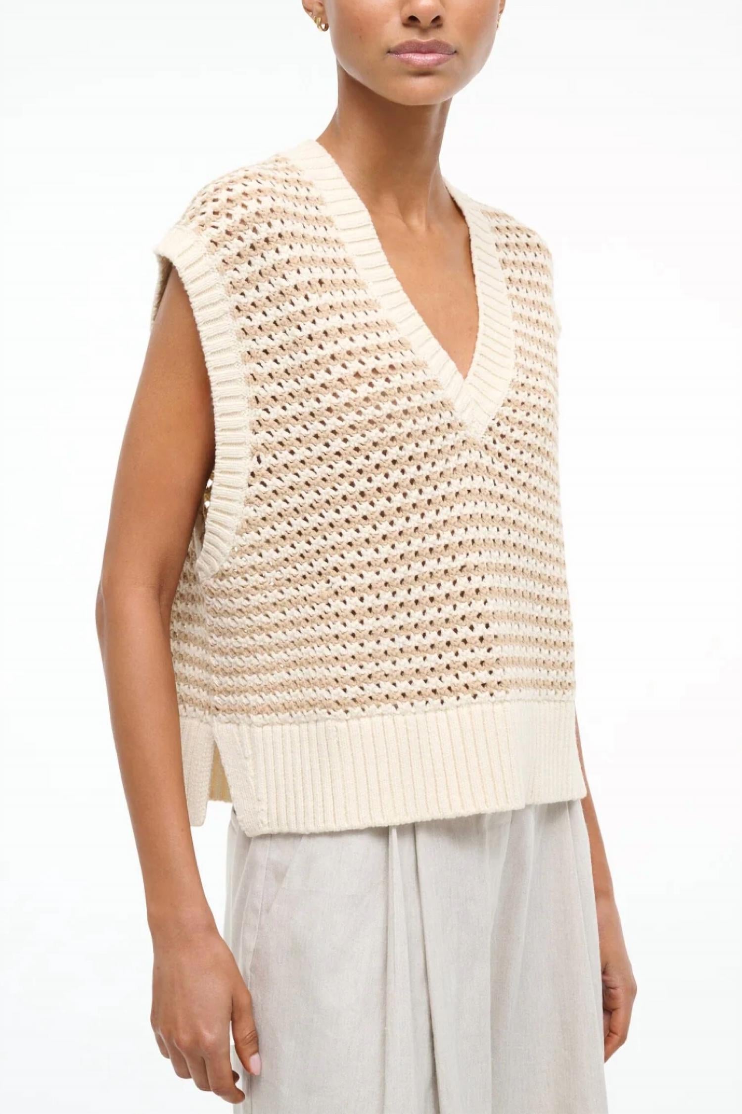 Staud - Americana Deep V-neck Sweater
