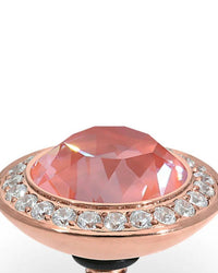 Qudo Women's Tondo Deluxe 13mm Jewelry Topper in crystal maroon ignite rosegold - women's jewelry - detail view