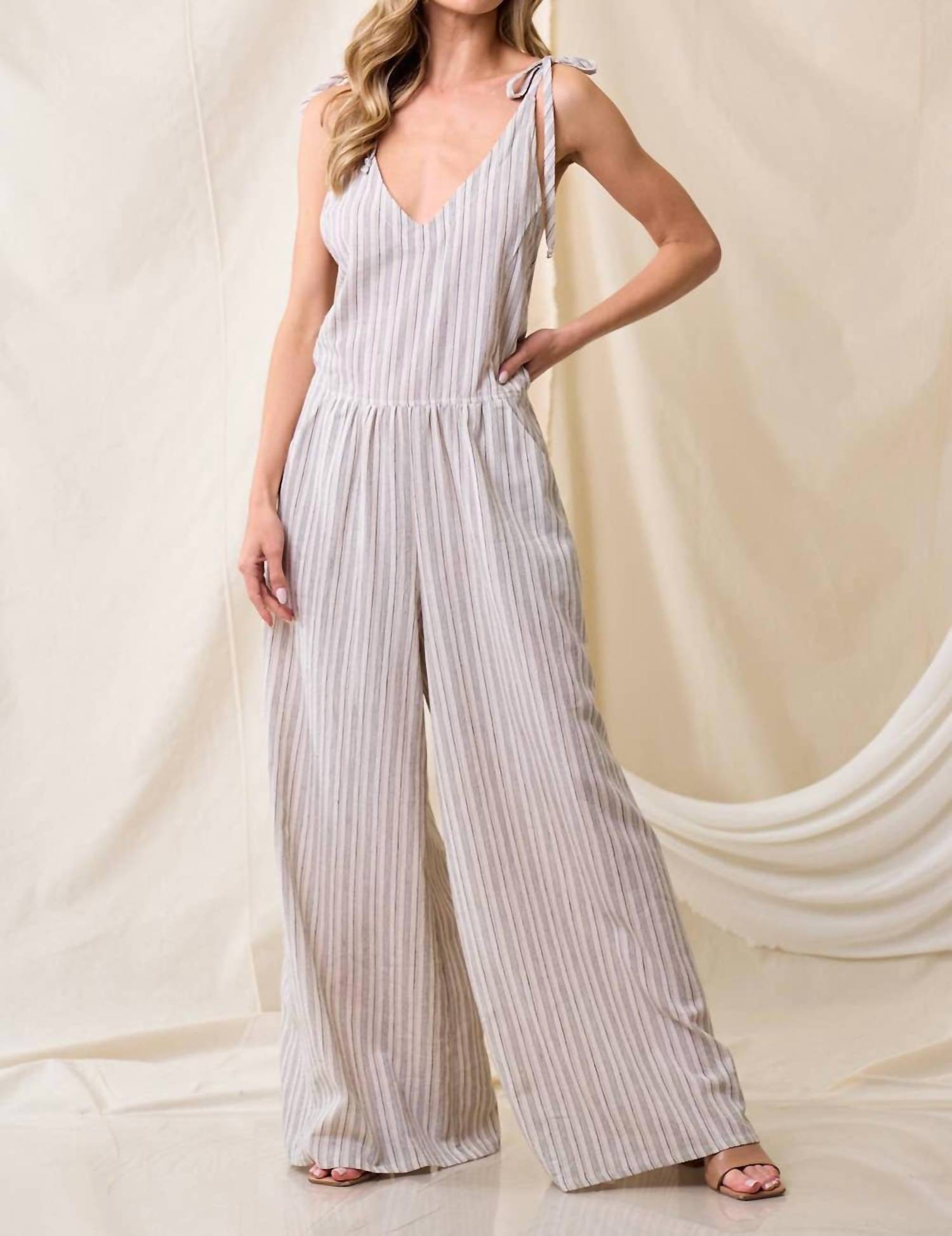 Saints & Hearts - Fay Linen Blend Jumpsuit