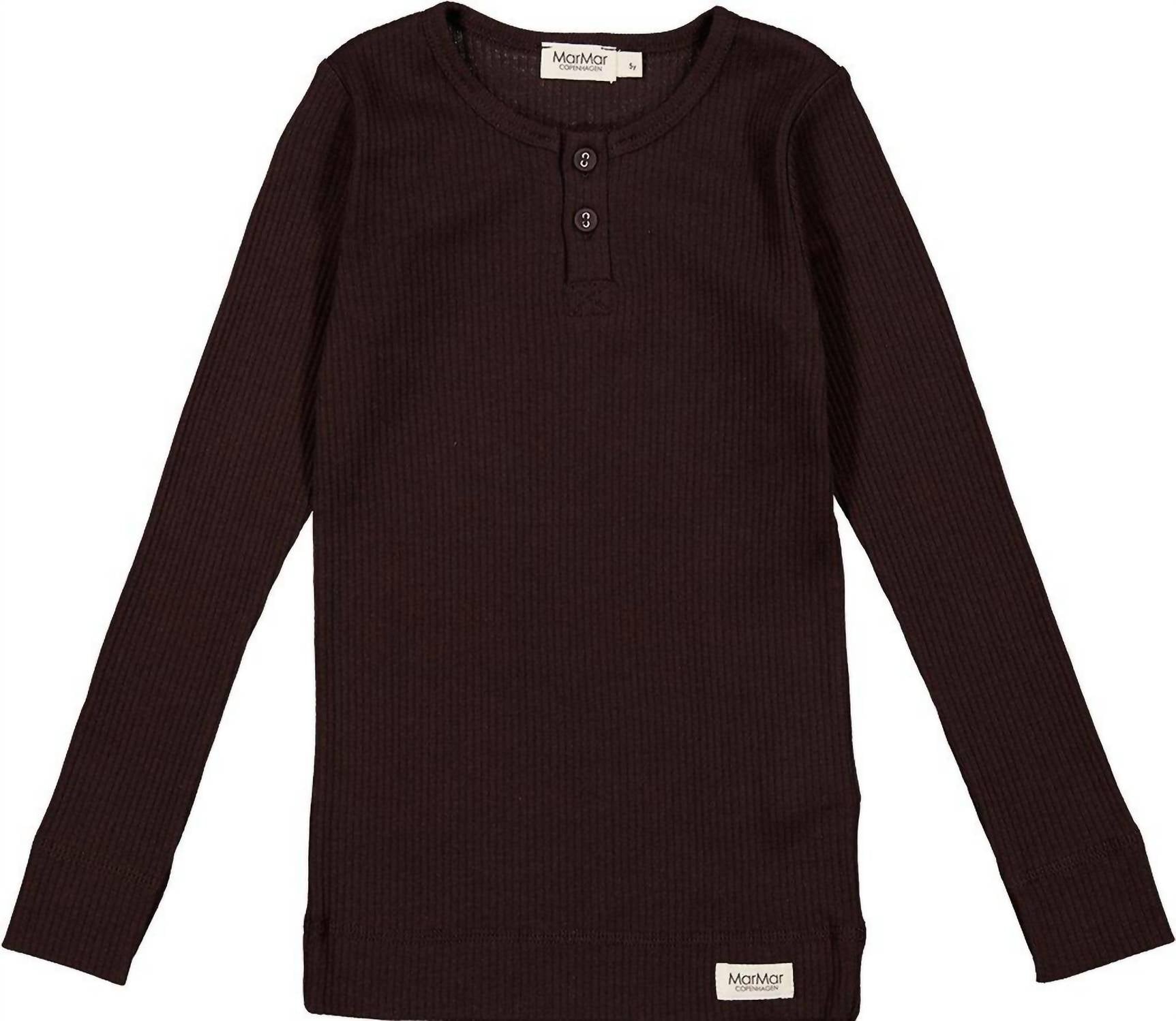 Boys Ribbed Long Sleeve Henley Shirt