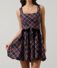 Sugarlips - Plaid Bow Mini Dress